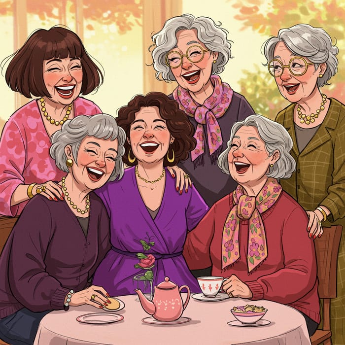 Celebrating Friendship: 5 Mature Women Together