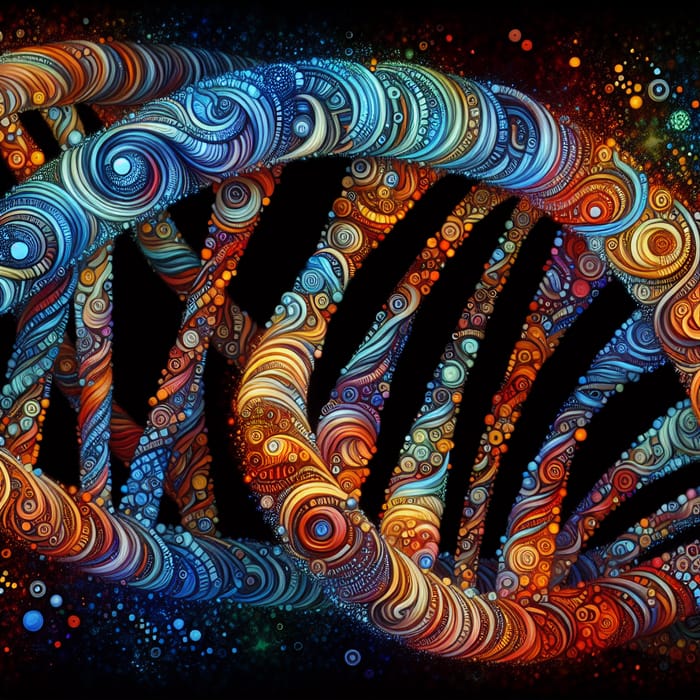 Abstract DNA Art: A Unique Double-Helix Design