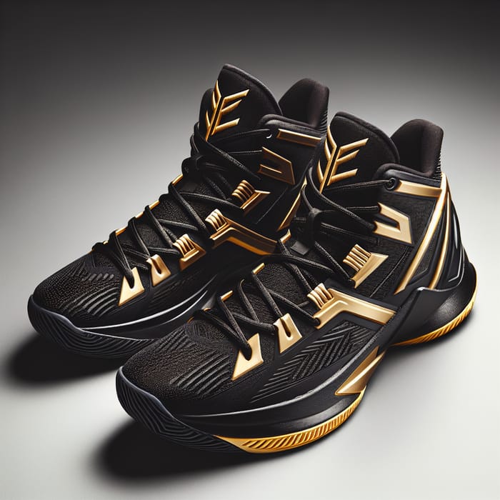 Black and Gold Basketball Sneakers for Performance