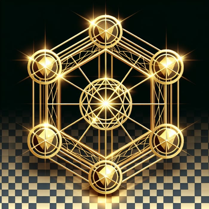 Golden Metatron Symbol in PNG Format