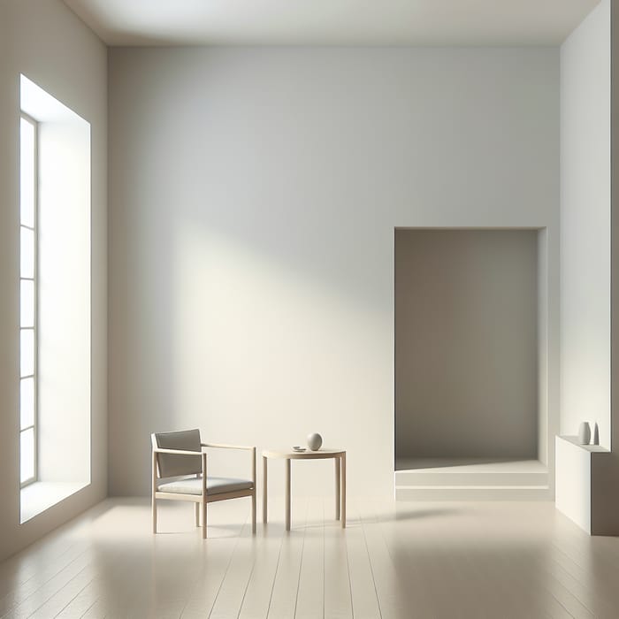 Tranquil Minimalist Space: Peaceful Design Scene