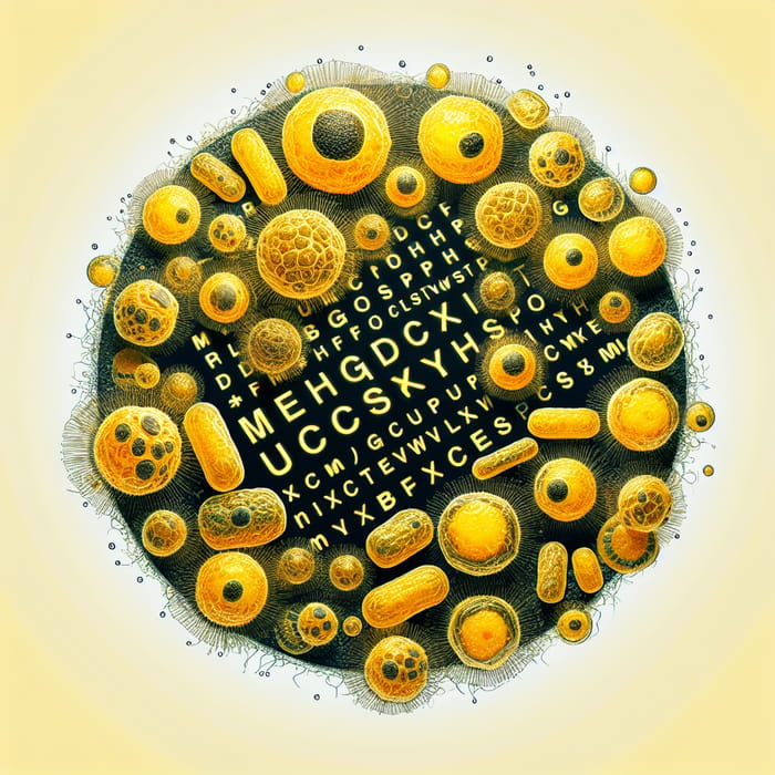 Luminous Yellow Eukaryotic Cells | Detailed Cell Structure