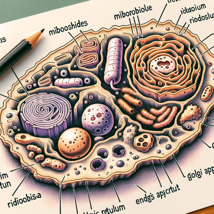 Cell Parts Diagram: Nucleus, Mitochondria, Ribosomes & More