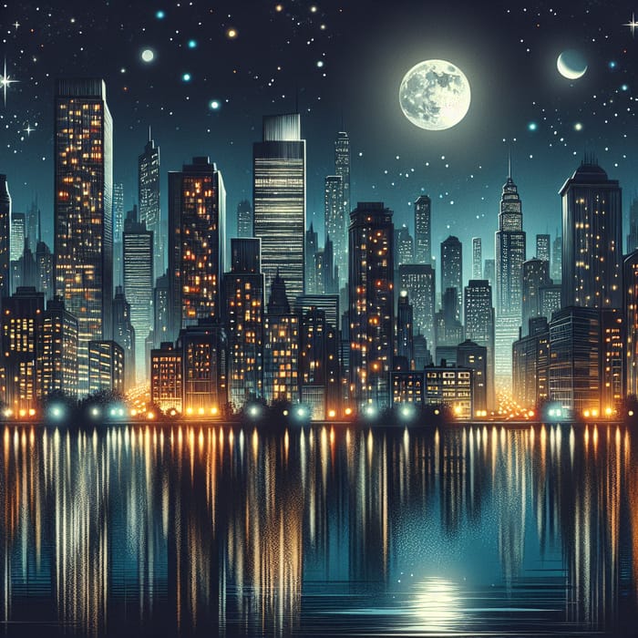 Stunning Night Skyline AI Images for Your Collection