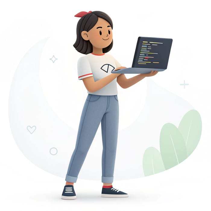 3D Avatar of a Female Full Stack Developer