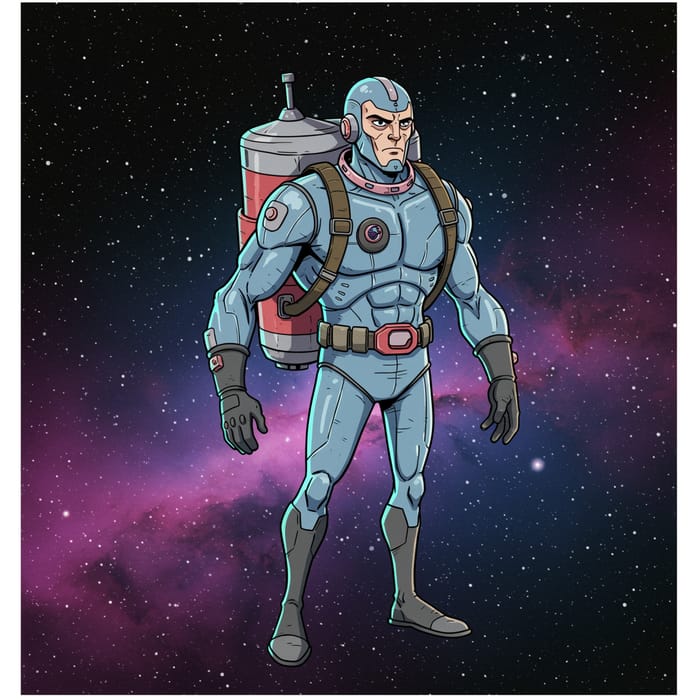 Futuristic Space Character in T-Pose Illustration