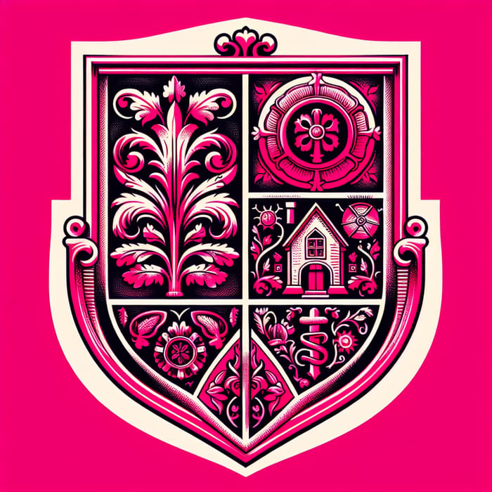 Elegant Pink Family Crest for Unity & Strength