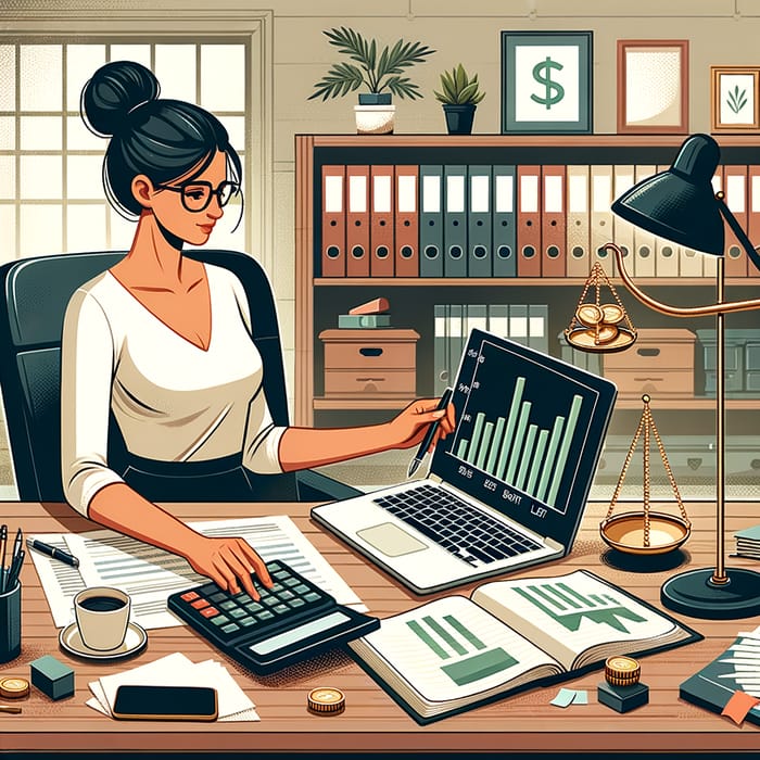 Effective Bookkeeping for Financial Stability | Organized Desk Illustration