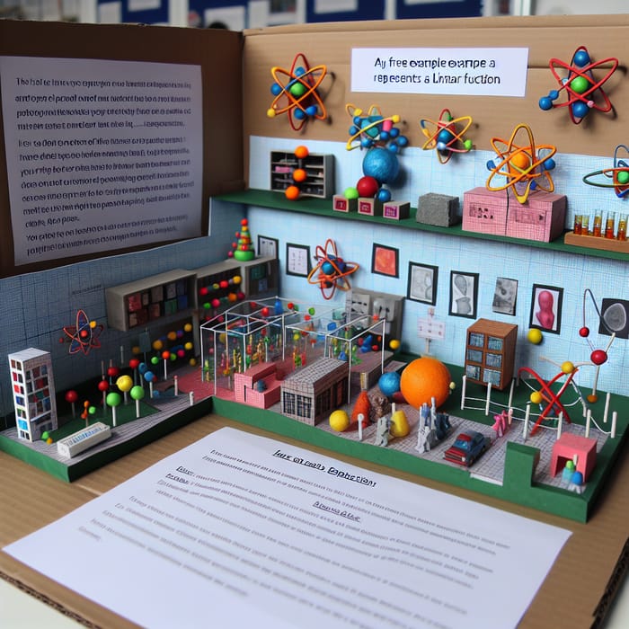 Recycled Material Atomic Models Diorama for Understanding Linear Function