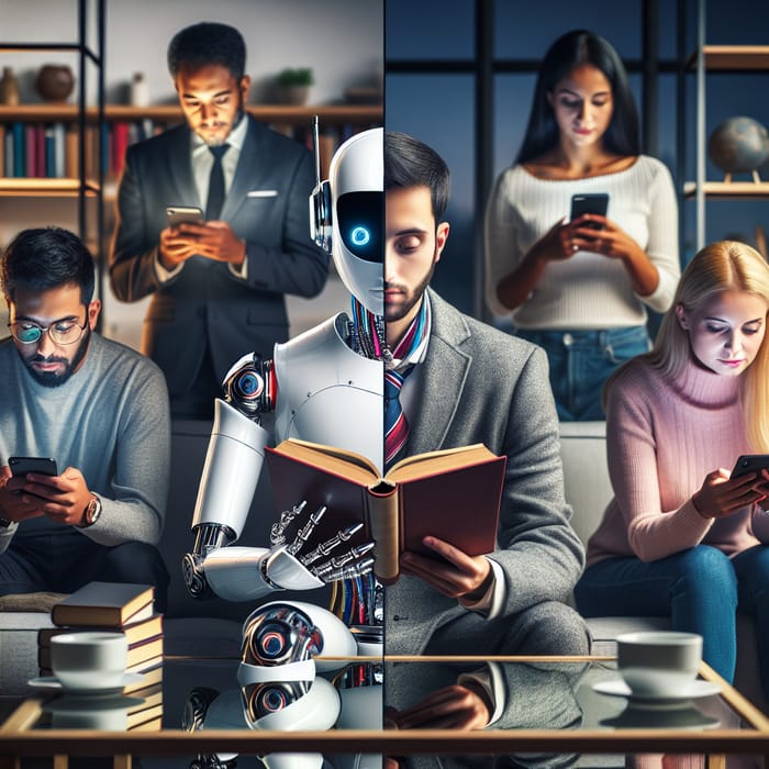 Futuristic Robot Learning in Room vs Humans Engaged in Digital World