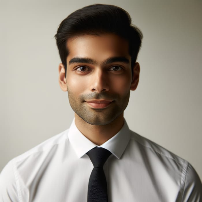 Crisp White Shirt Black Tie Professional Portrait