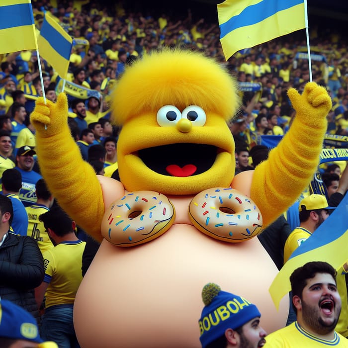 Boca Juniors Fan Dressed as Homer: Game Day Excitement