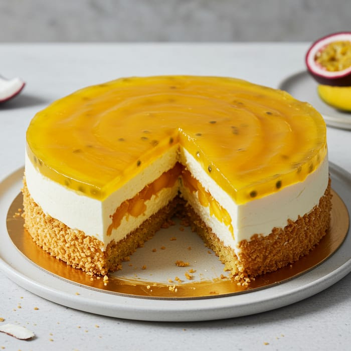 Trendy Tropical Cake with Mango and Coconut