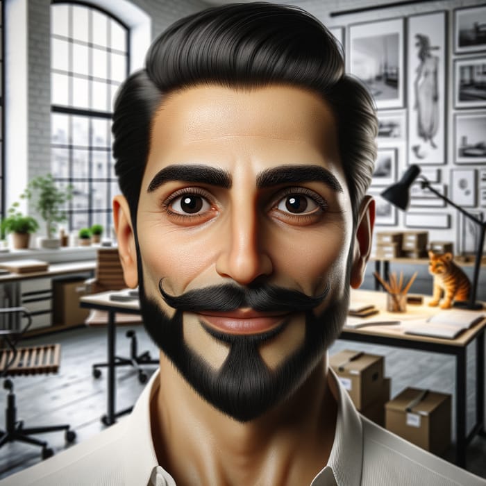 Portrait of Arab Interior Designer | Professional Artist Depiction