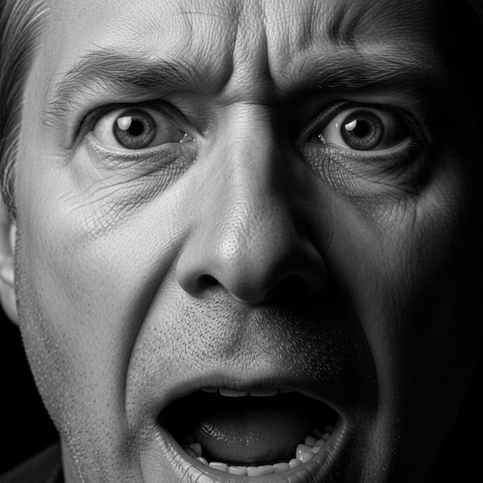 Weird Black and White Photorealistic Face Art