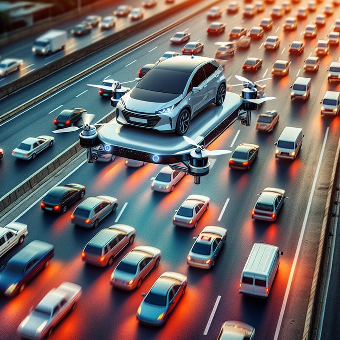 Revolutionary Flying Car with Drone Ability for Traffic Jams