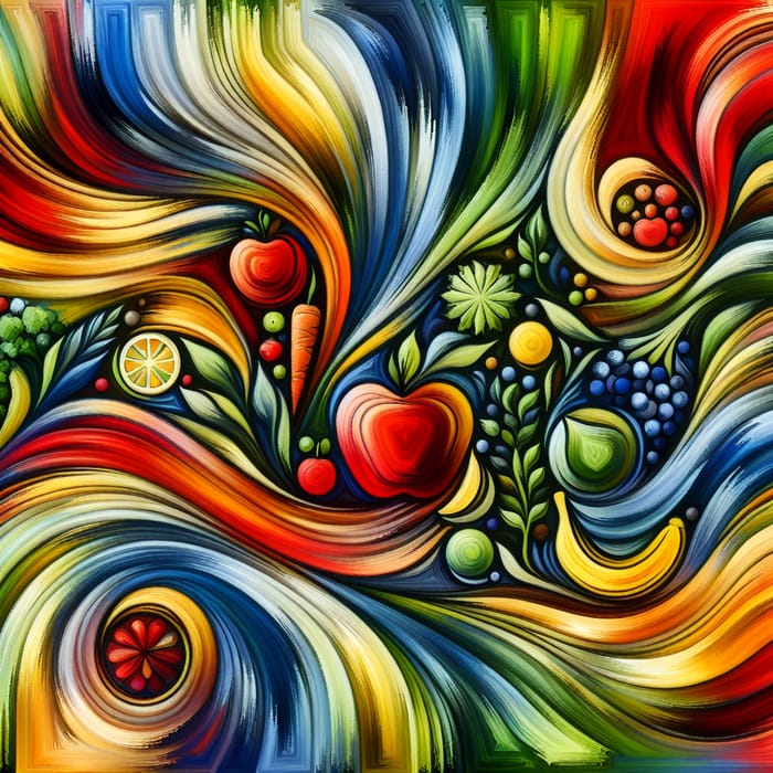 Abstract Representation of Vibrant Healthy Eating Art