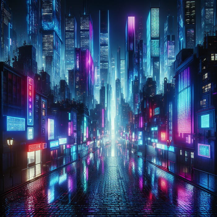 Neon Cyberpunk Cityscape | Dynamic Angles and Energy