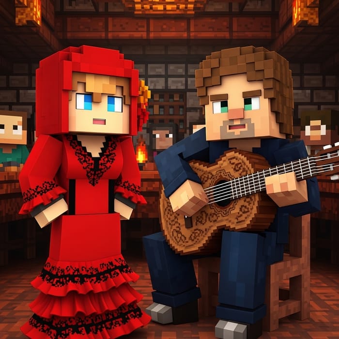 Minecraft Pixel Art Flamenco Characters Minecraft Pixel Art Flamenco Characters