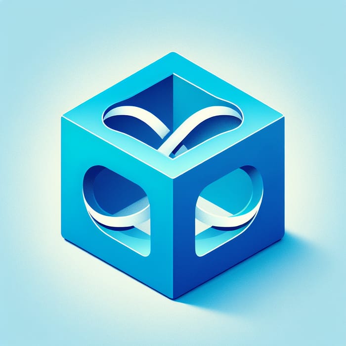 Nginx Minimalist Logo Art: Cubic Symmetry in Blue