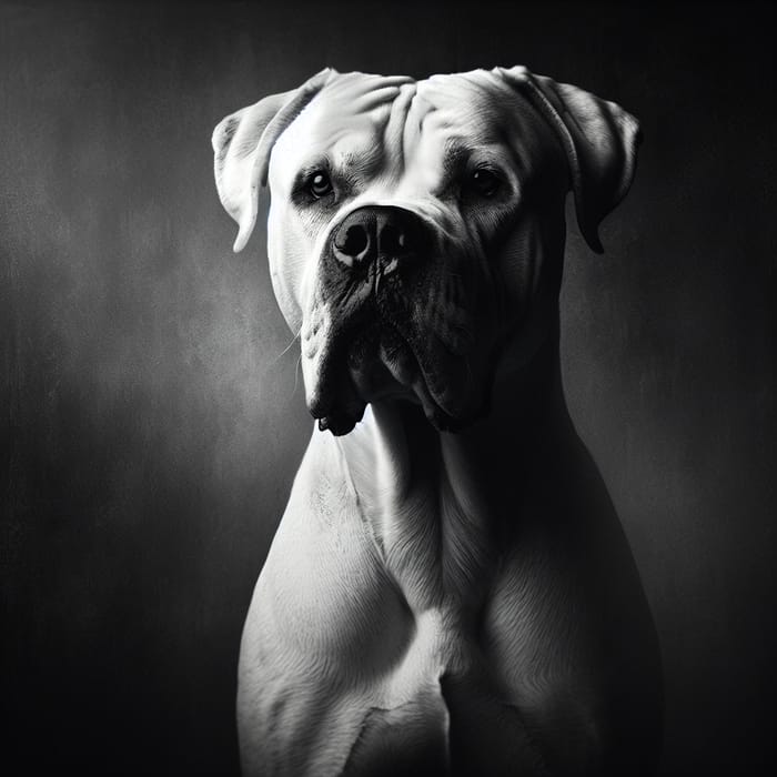 Majestic Dogo Argentino - Powerful Physique & Intense Gaze in Classic Portrait