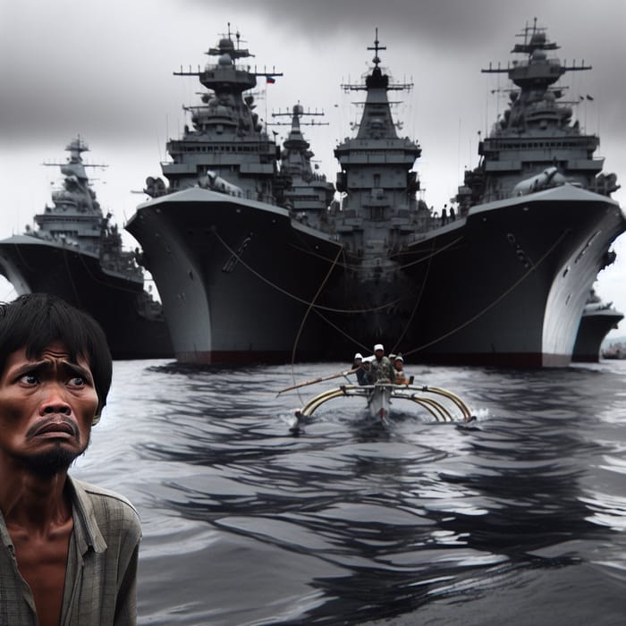 Filipino Fisherman Faces Threat from Chinese Warships