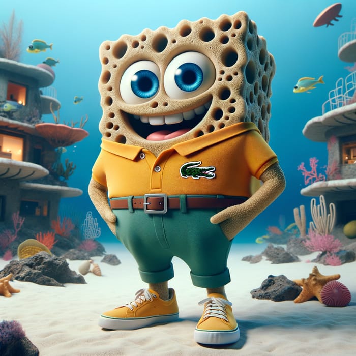 Bob Esponja Wearing Lacoste Attire