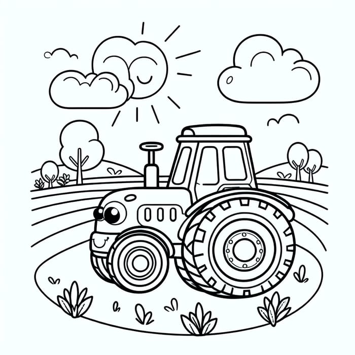 Tractor Coloring for 2-Year-Olds