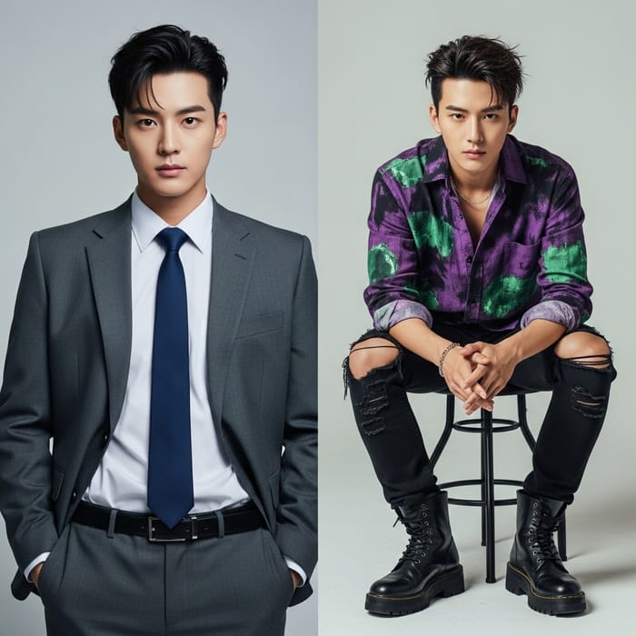 Young Asian Man: Office and Funky Styles Young Asian Man: Office and Funky Styles
