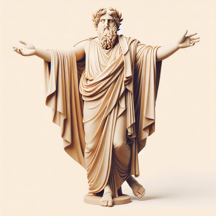 Pythagoras Embracing Gesture with Laurel Crown