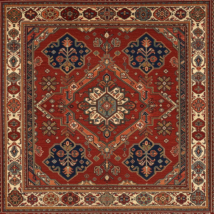 Traditional Soviet Carpet: Rich Motifs & Colors