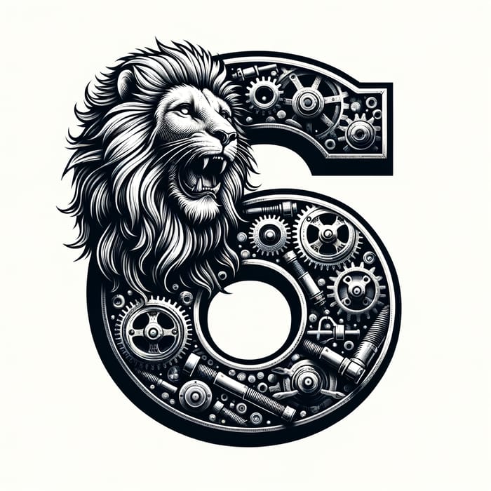 Mechanical Farewell: Roaring Lion No. 6 PNG Artwork