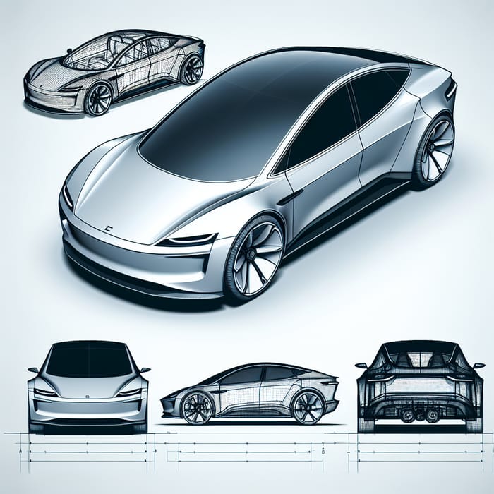 Tesla Model S Blueprint | 21st Century Design Aesthetics