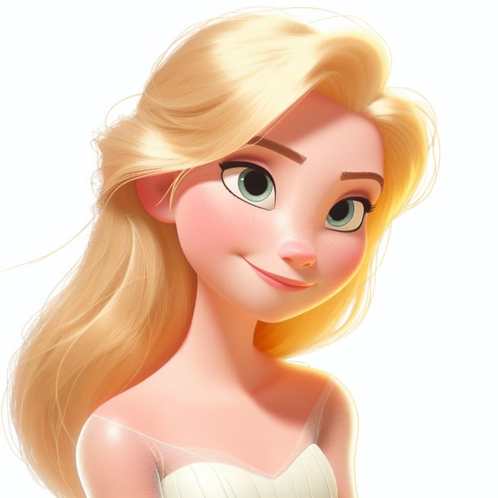 Pixar-Style Blonde Girl Illustration