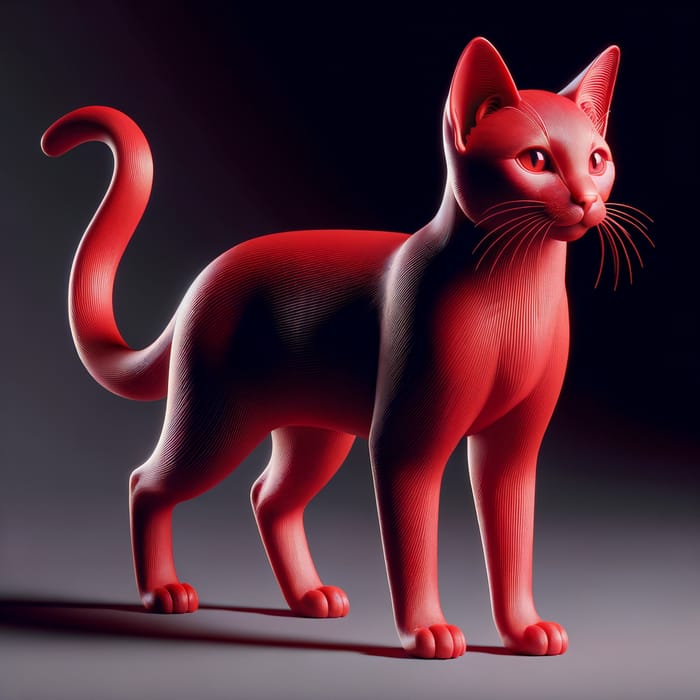 Stunning Red Cat 3D Model for Art Lovers