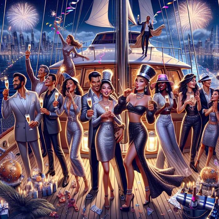 Luxurious New Year Party on Sailing Yacht | Celebration Atmosphere