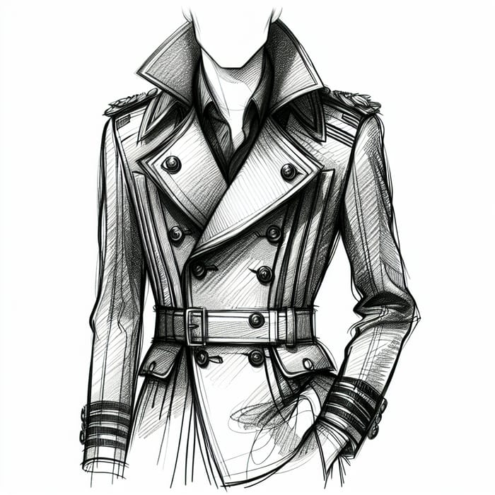 Modern Military-Style Fashion Sketch with a Twist