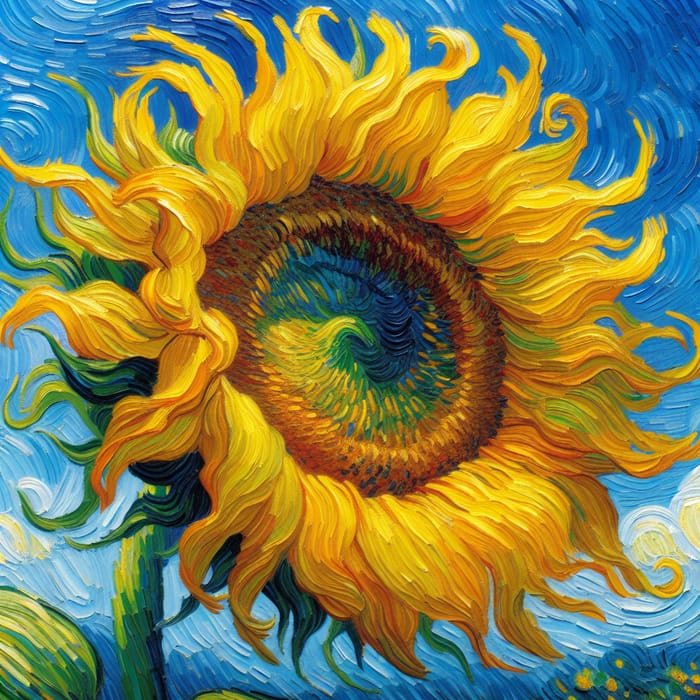 Bright Future: Van Gogh Style Sunflower Painting Inspired by Hope