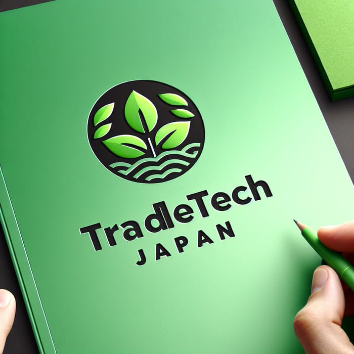 TRADETECH JAPAN Lettering Logo with Natural & Green Elements