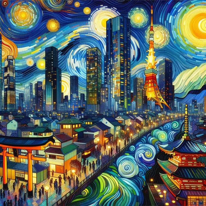 Stylish Future Tokyo - The Van Gogh Inspired Impressionist Vision