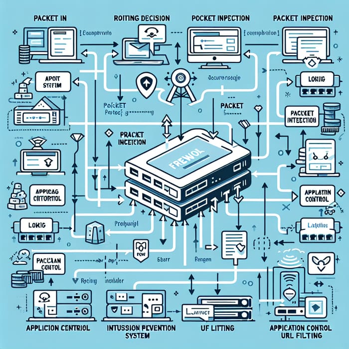 Detailed Firewall Flow Diagram: Components & Security Features