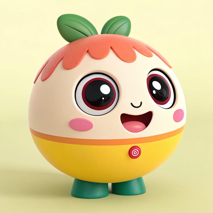 Cute 3D Joy Mascot with a Happy Face