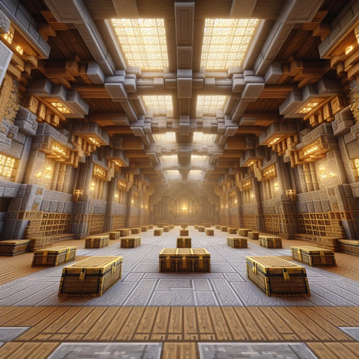 Expansive Stone and Wood Treasure Room for Minecraft