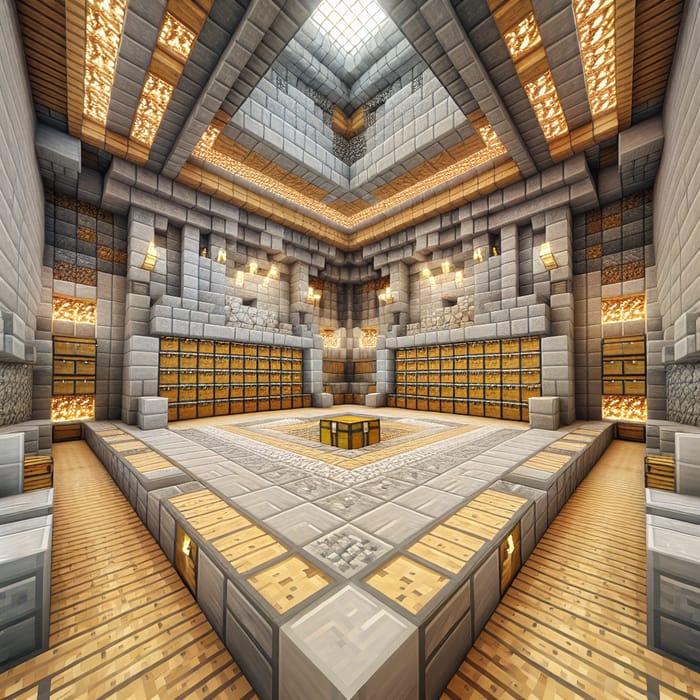 Spacious Minecraft Treasure Vault - Stone & Wood Design