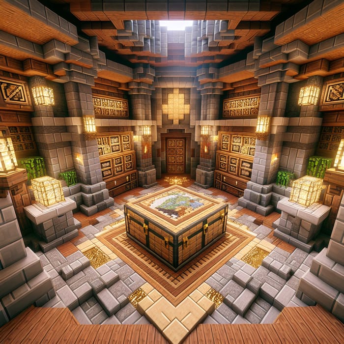 Stone and Wood Minecraft Treasure Room