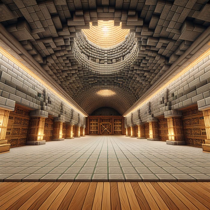 Spacious Stone and Wood Vault Room for Minecraft