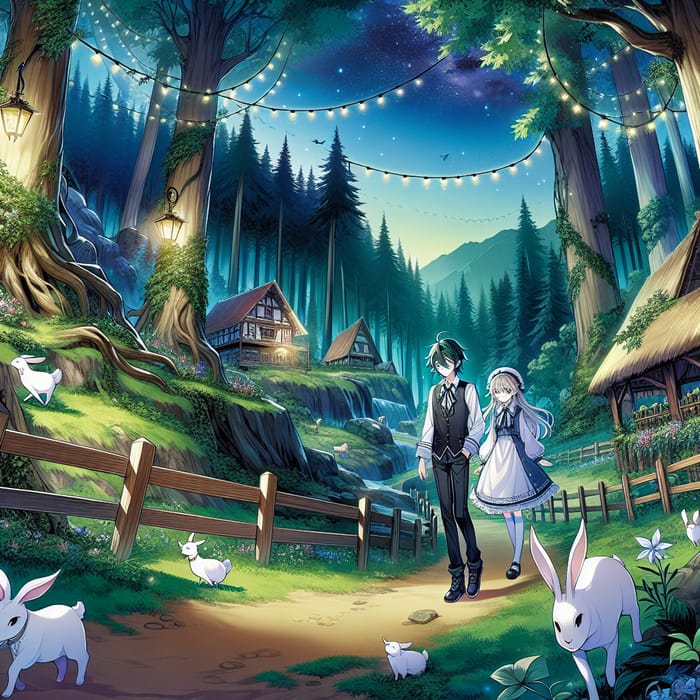 Enchanting Anime Scene in Black Forest Wilderness