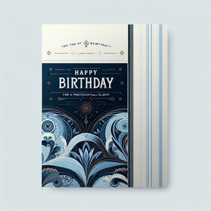 Elegant Blue Birthday Card for Professional Client