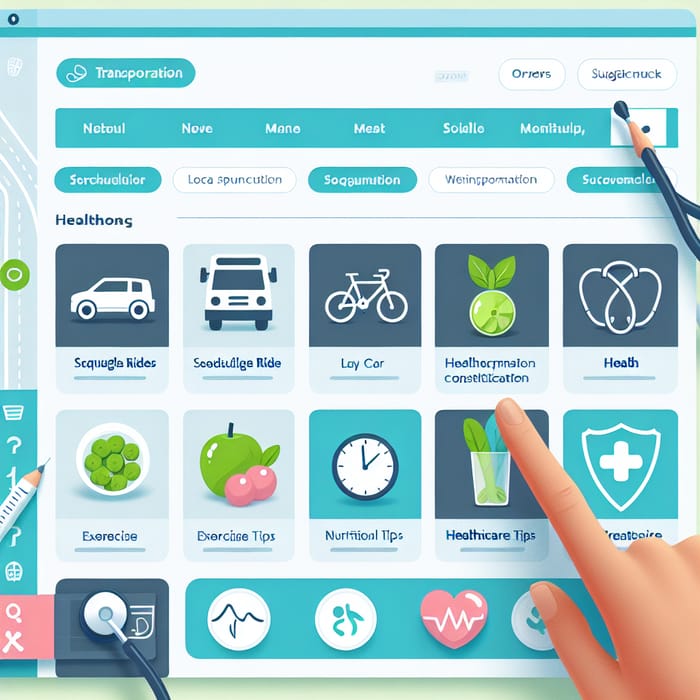 Transportation & Health: Interface Sample for Rides & Tips