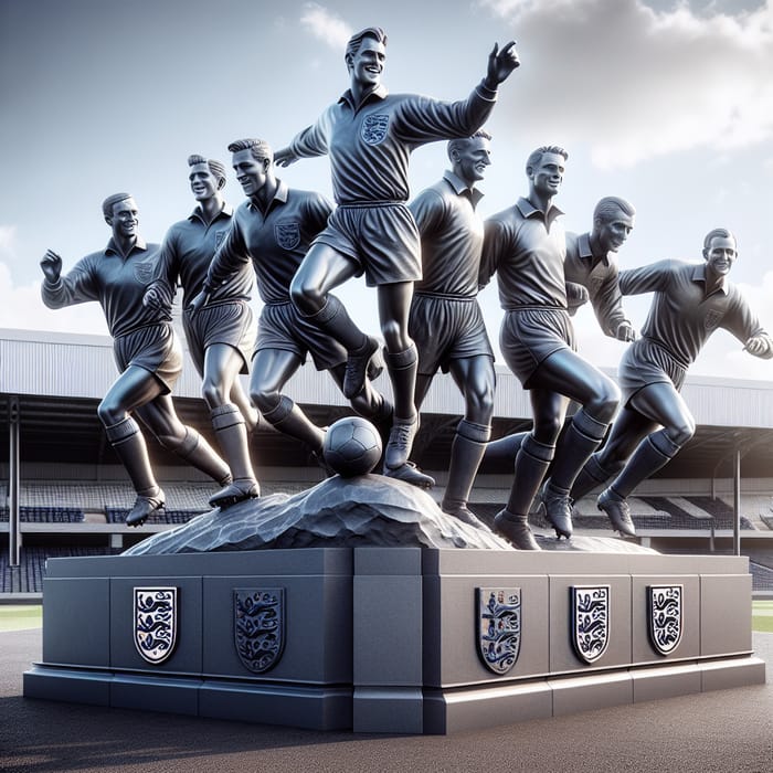 Manchester United Statue Featuring the Magnificent 7 Players